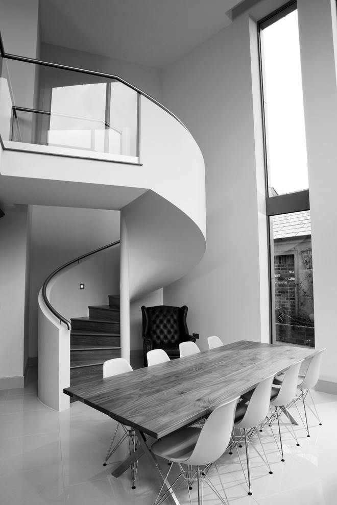 Double height zinc clad kitchen extension to gable of Victorian