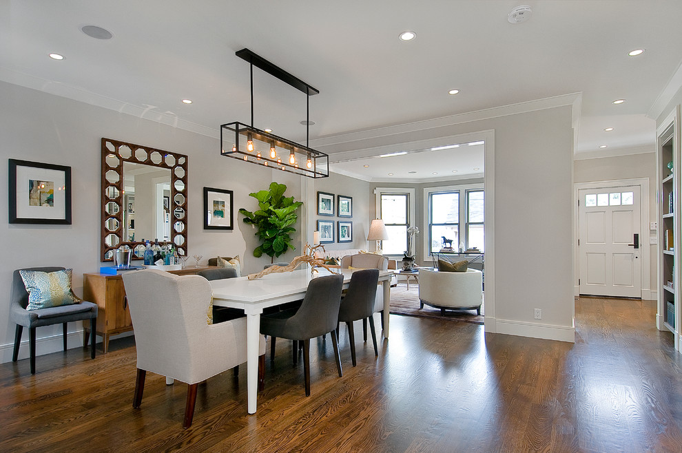 Example of a transitional dining room design in San Francisco