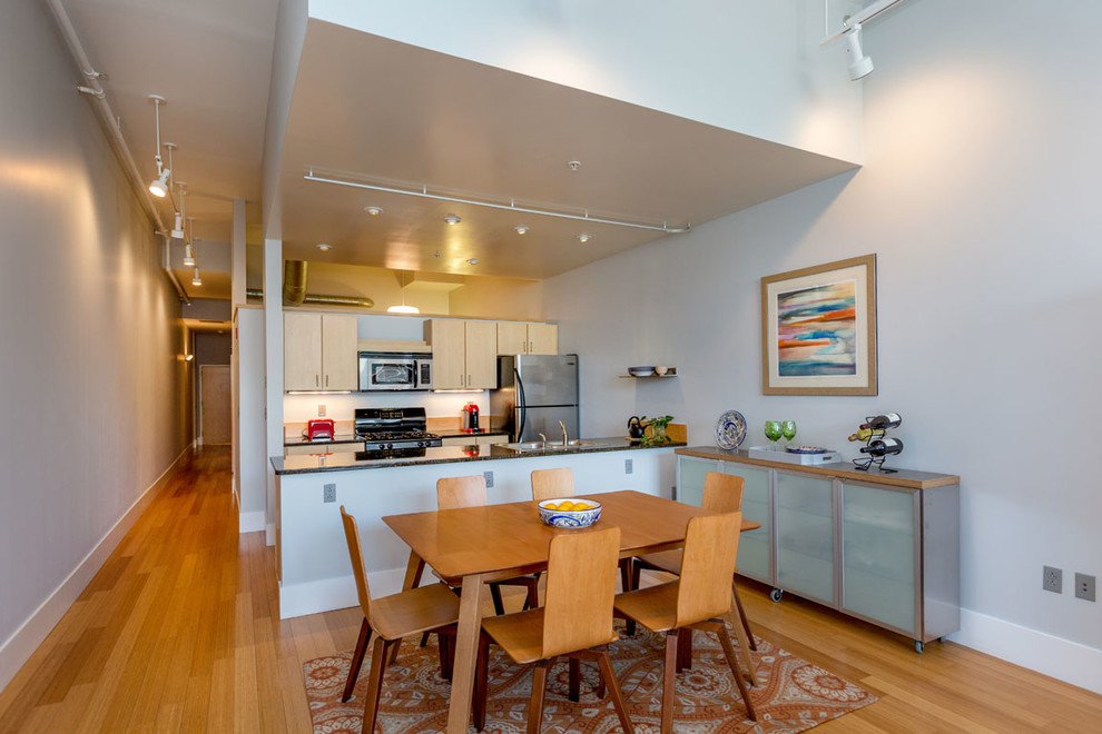 Downtown Portland Maine Condo Staging Contemporary Dining Room