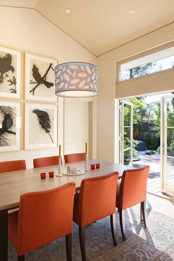 Dining room - contemporary dining room idea in San Francisco with beige walls