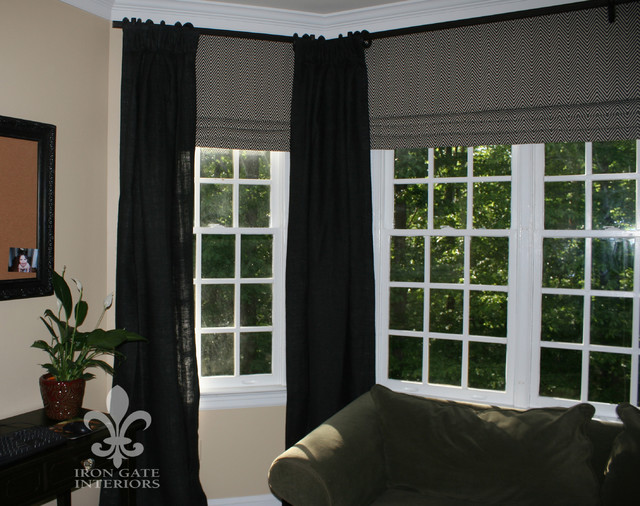 Drapery Panels Traditional Dining Room Richmond by Iron Gate