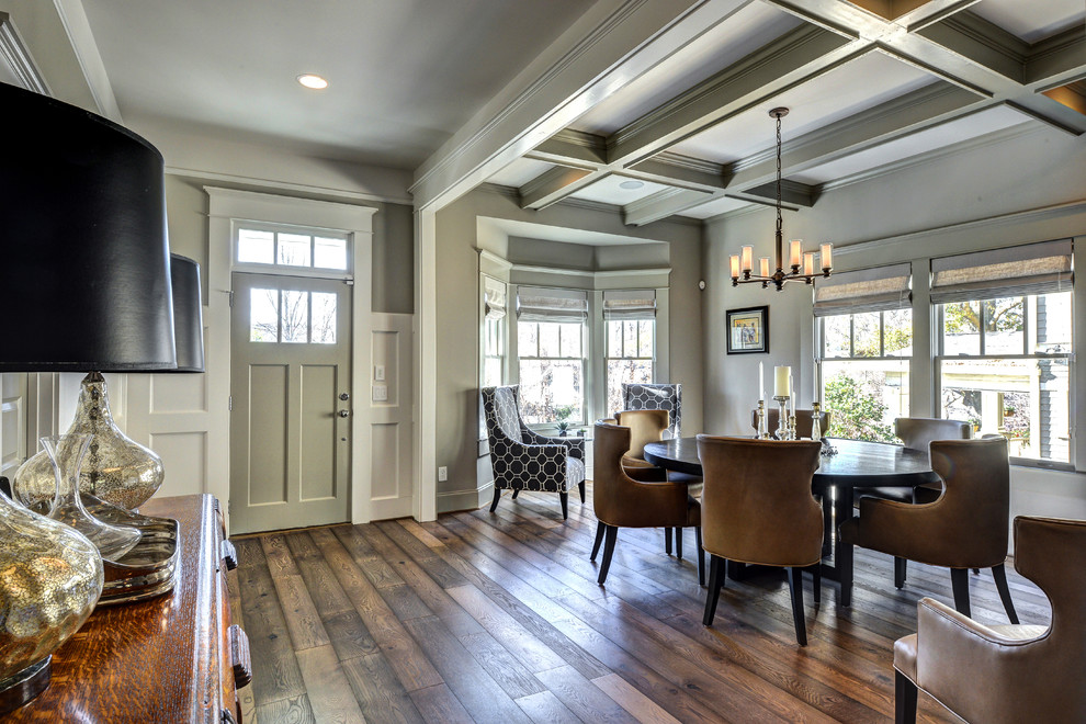 Design ideas for a traditional dining room in Atlanta with grey walls.