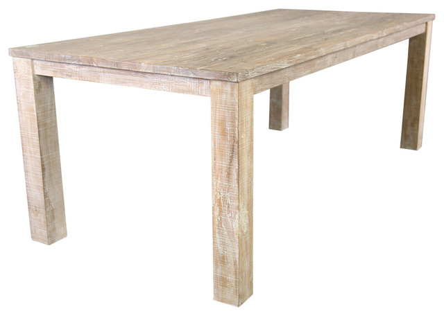 Durham Handcrafted White Recycled Teak Wood Large Dining Table - Rustic - Dining Room - San Francisco - by Sierra Living Concepts | Houzz AU