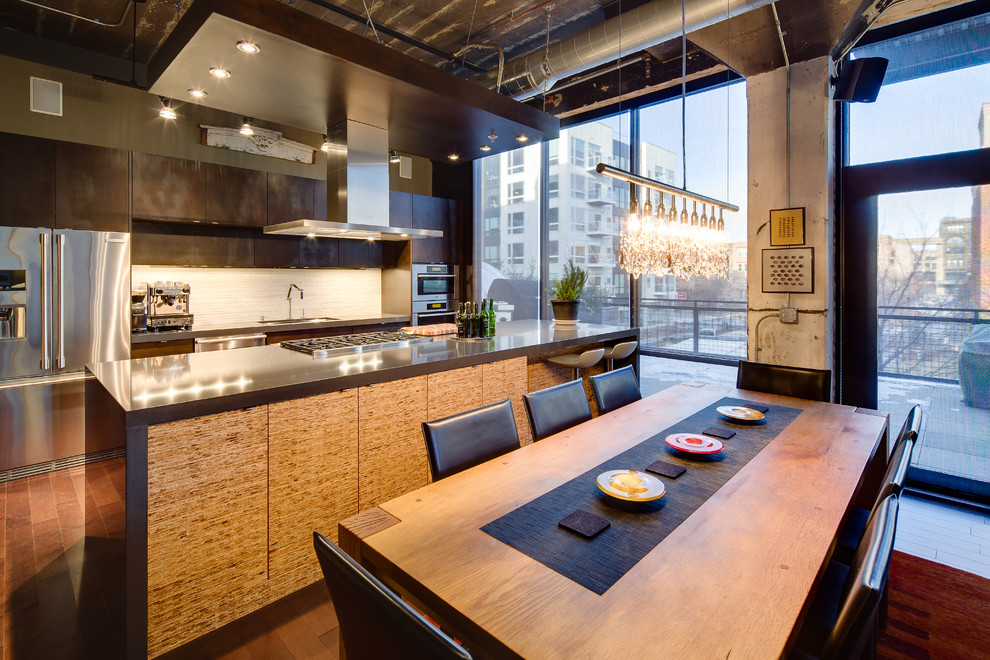 Example of an urban dining room design in Minneapolis