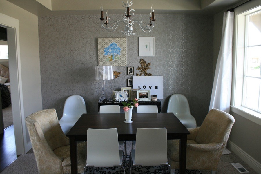 This is an example of an eclectic dining room in Boise.
