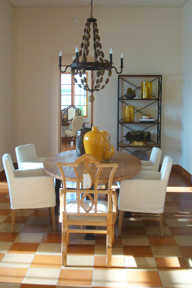 Example of a tuscan dining room design in Santa Barbara