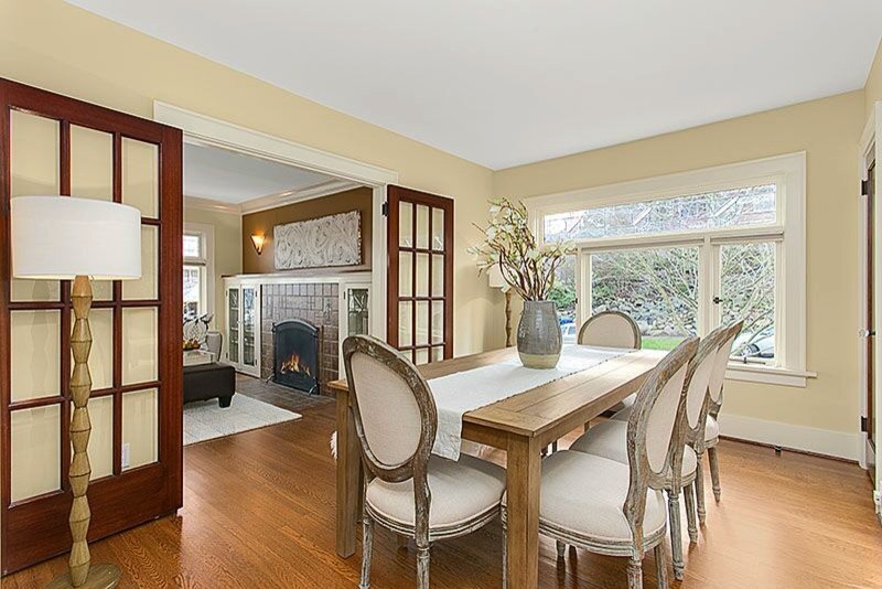 Elegant Queen Anne Craftsman Transitional Dining Room Seattle by Seattle Staged to Sell