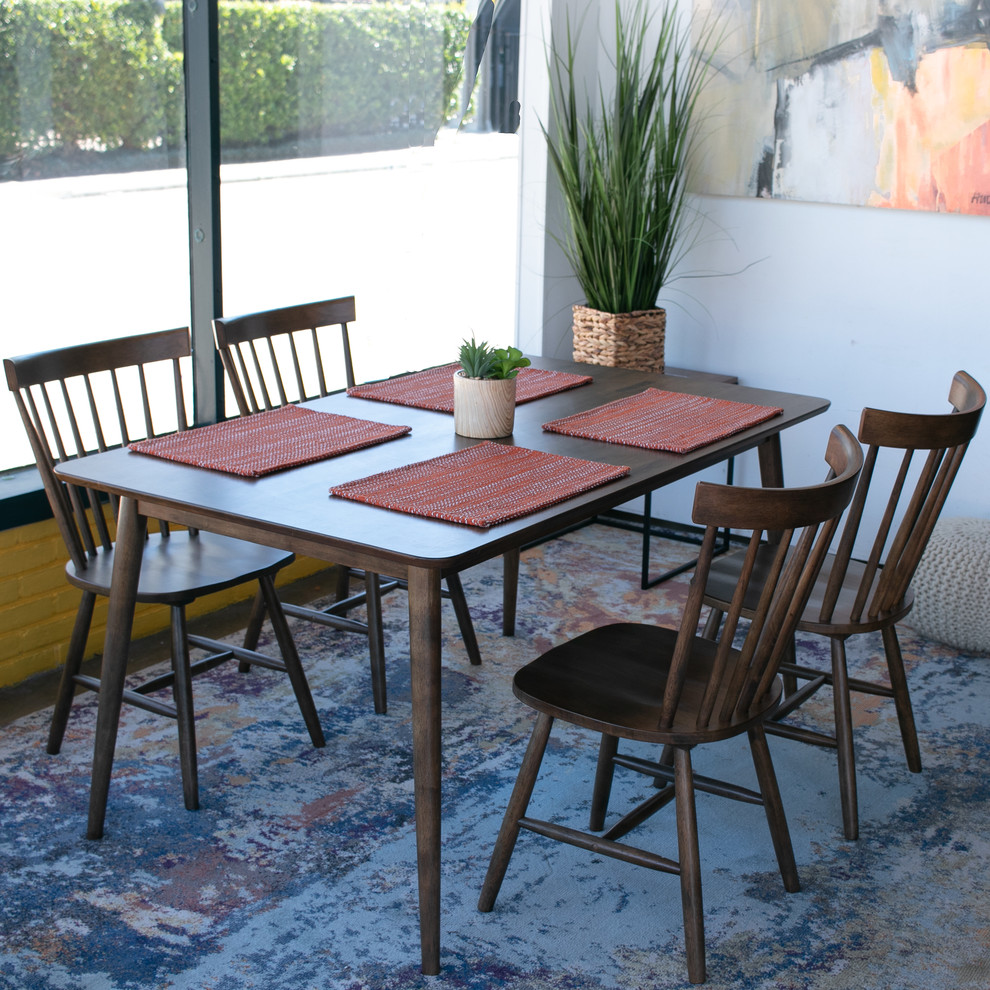 Mid-sized 1950s carpeted enclosed dining room photo in Houston with white walls