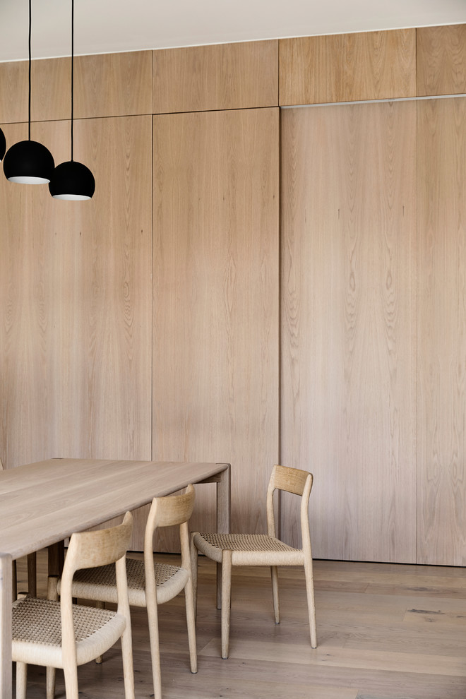 This is an example of a modern dining room in Melbourne.