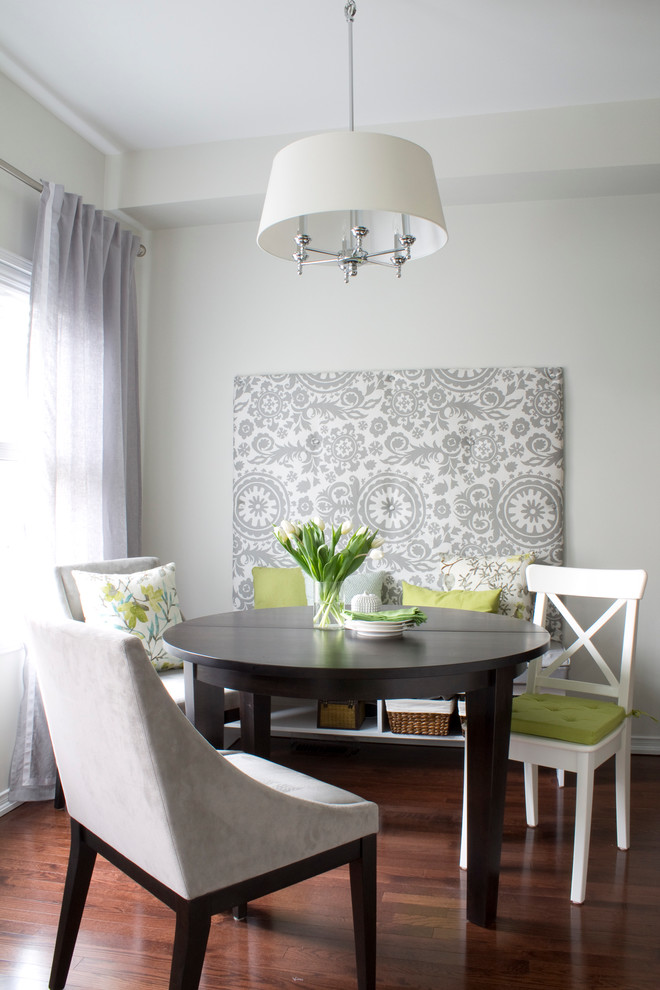 Photo of a classic dining room in Toronto with white walls.
