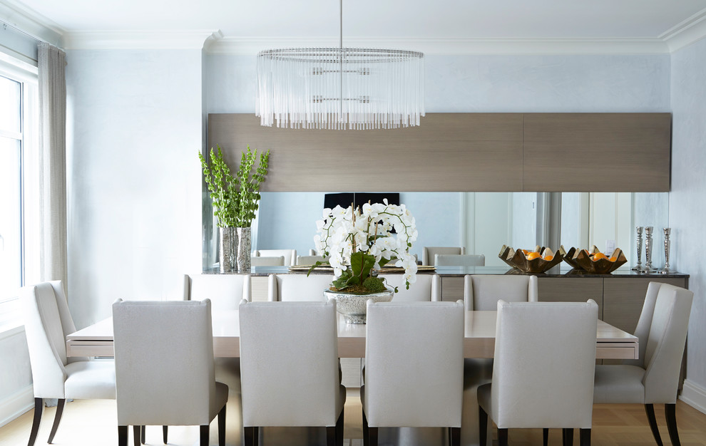 Inspiration for a contemporary enclosed dining room in London.