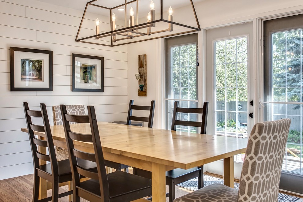 Inspiration for a country dining room in Calgary.
