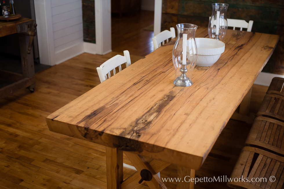 Farmhouse Kitchen, Dining Table & recaimed barnwood paneling - Country - Dining Room - Richmond ...