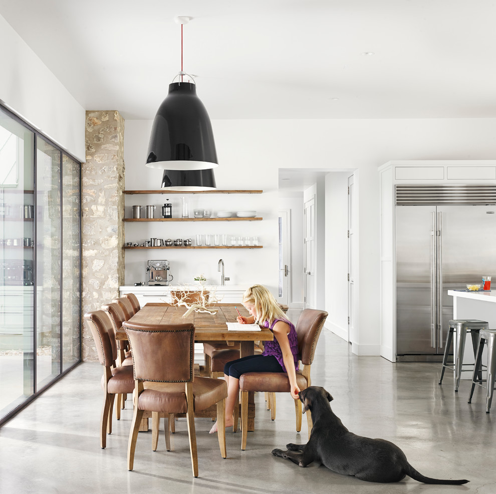 Transitional dining room photo in Austin