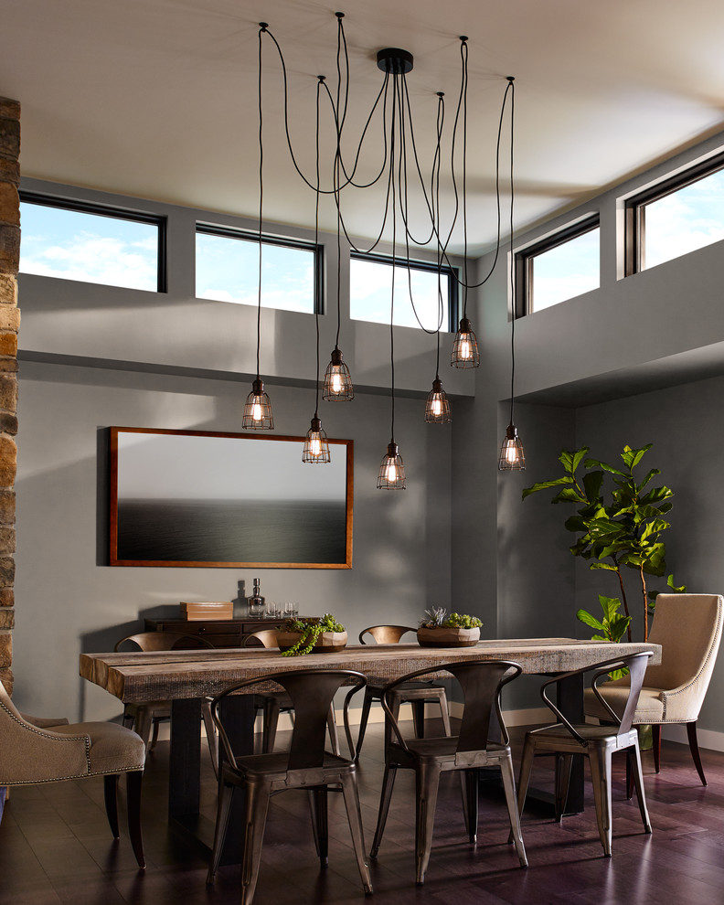 Design ideas for an industrial dining room in Miami.