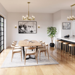 Dining room with light clearance wood floors