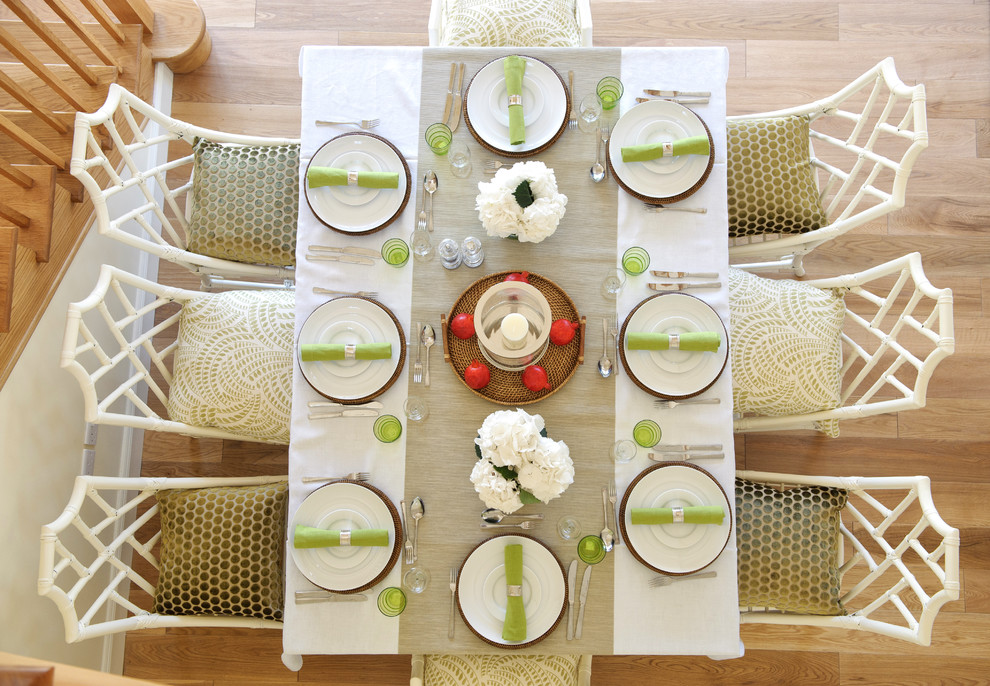 Great room - transitional medium tone wood floor great room idea in Other
