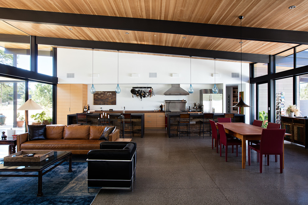 Design ideas for a contemporary dining room in Sacramento.