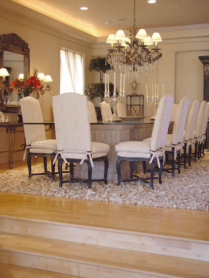 Example of a tuscan dining room design in Albuquerque