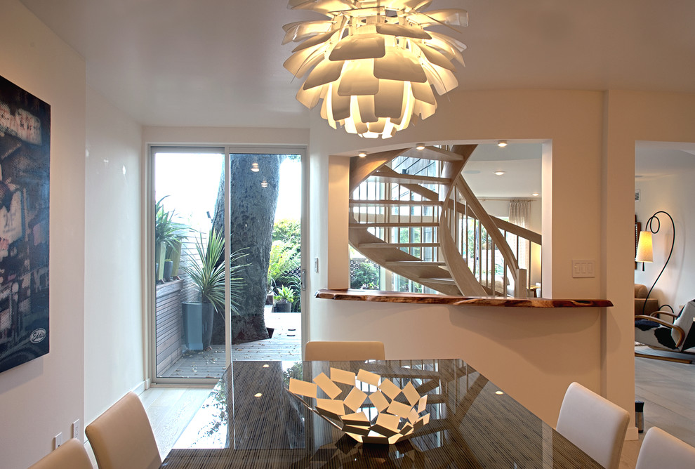 Photo of a contemporary open plan dining room in San Francisco.