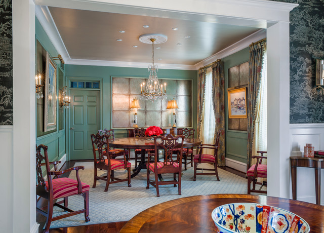 French Inspired Farm House Traditional Dining Room Philadelphia