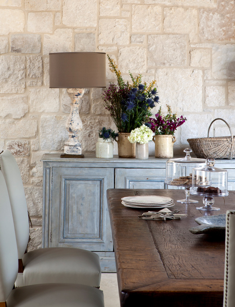 Example of a cottage dining room design in Austin