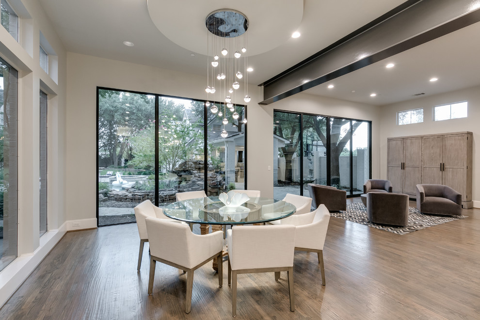 Example of a large transitional dining room design in Dallas