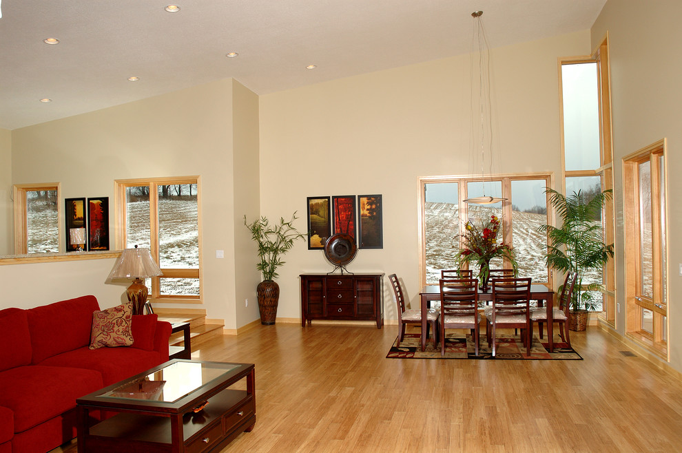 Dining room - contemporary bamboo floor dining room idea in DC Metro