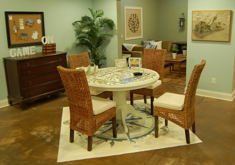 Example of a beach style dining room design in Cleveland