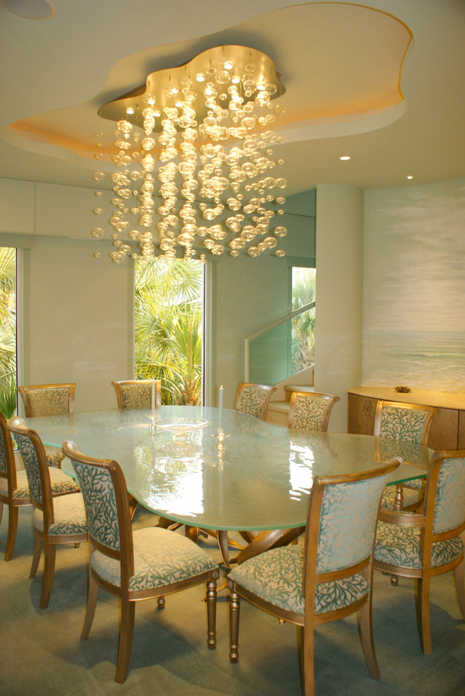 Island style dining room photo in Other