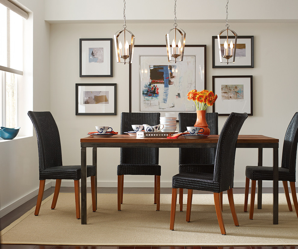 contemporary lighting over dining table