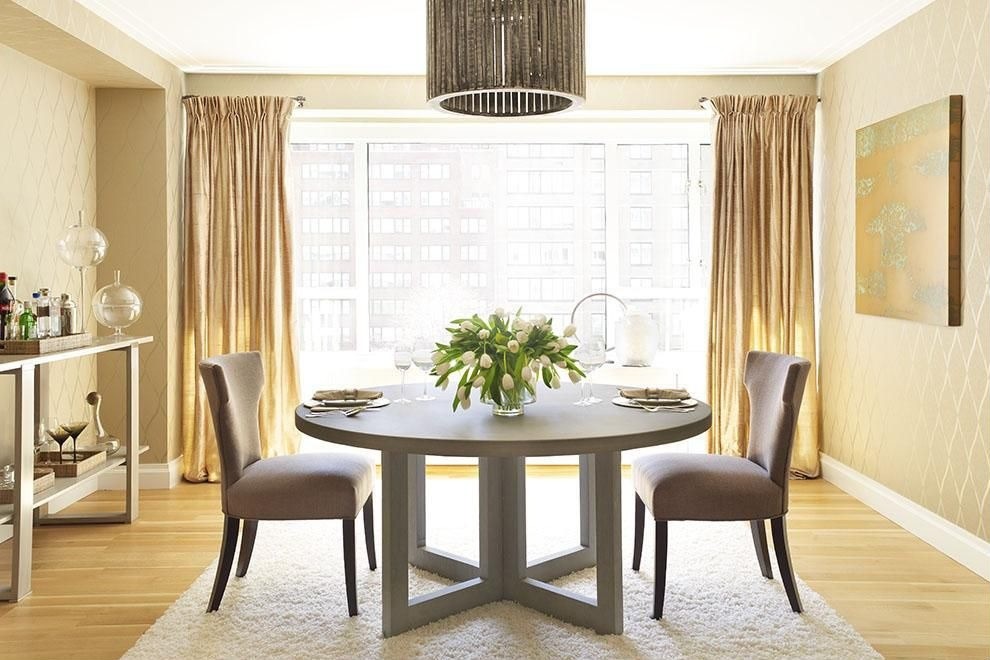 Design ideas for a contemporary dining room in New York.