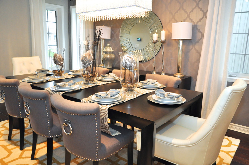 Transitional Glam Living And Dining Room