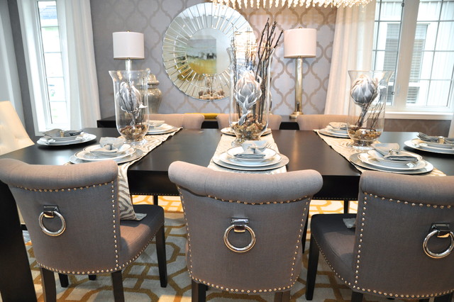 Glam Chic Dining Room Transitional, Glam Dining Room Ideas
