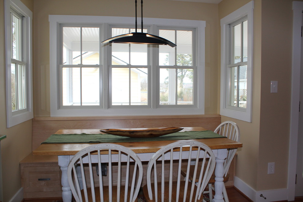Photo of a medium sized contemporary enclosed dining room in Richmond with brown walls.