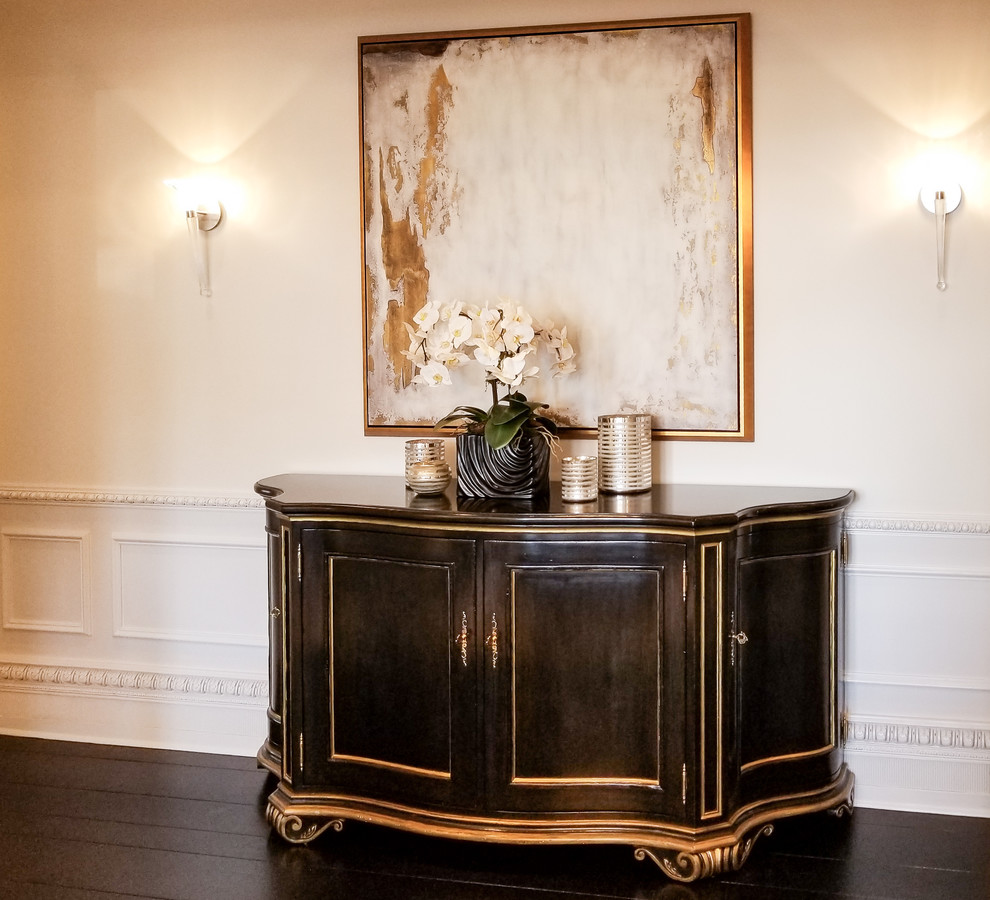 Gold and Black Dining Credenza Traditional Dining Room Los