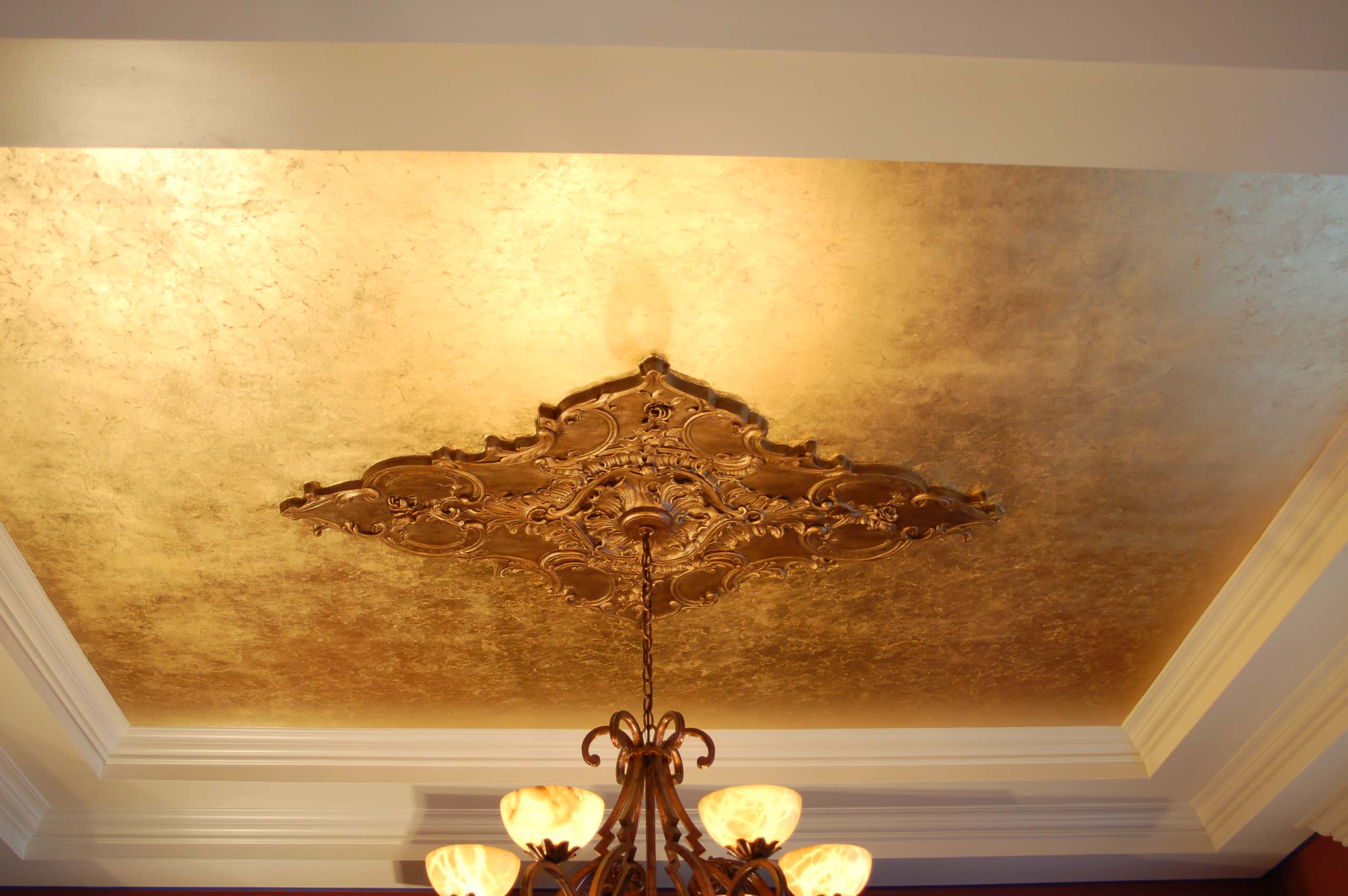 gold leaf ceiling installation  Gold leaf, Faux gold leaf, Gold ceiling