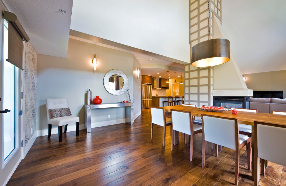 This is an example of a contemporary dining room in Calgary.