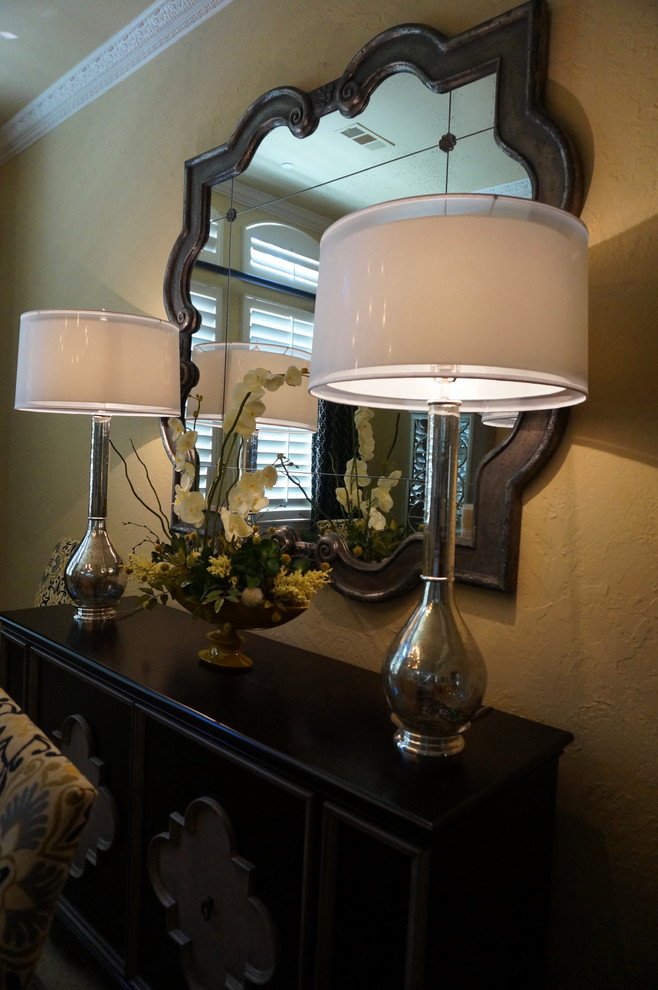 Gray and Gold Dining Room Transitional Dining Room Dallas by BW