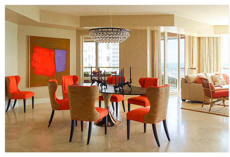 World-inspired dining room in Miami.