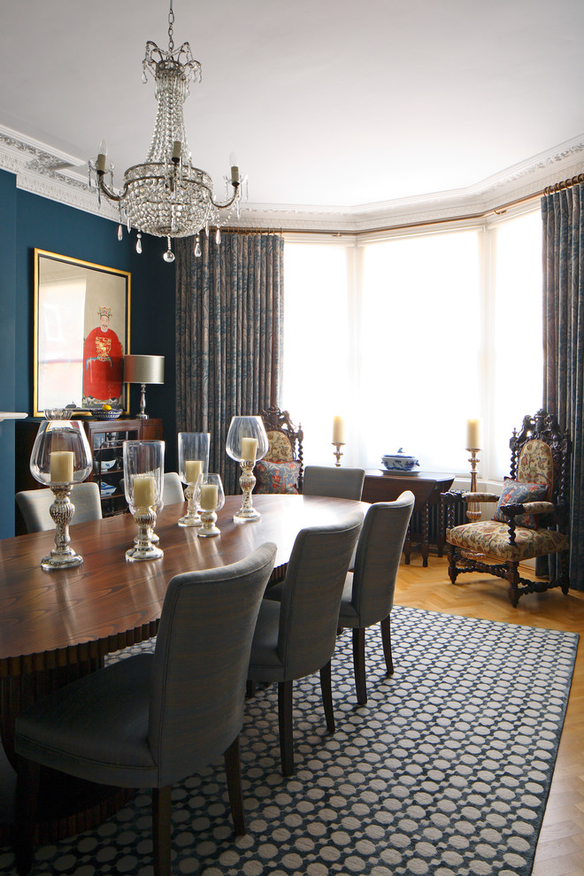 Example of an ornate dining room design in London