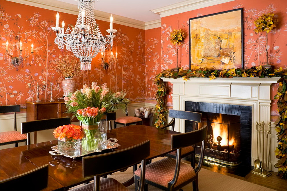 Hand-Painted Wallpaper - Traditional - Dining Room - Other - by