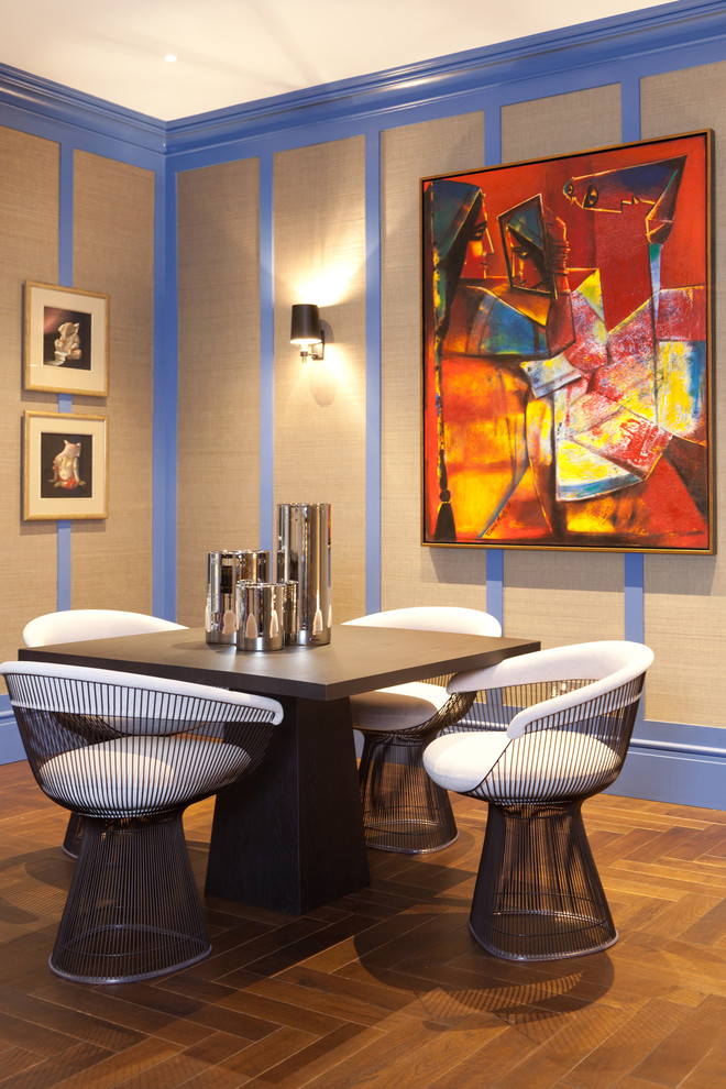Example of a zen dining room design in London