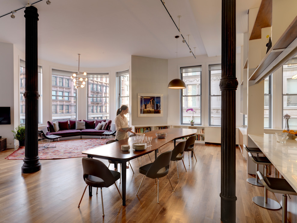 Exemple d'une salle à manger tendance.