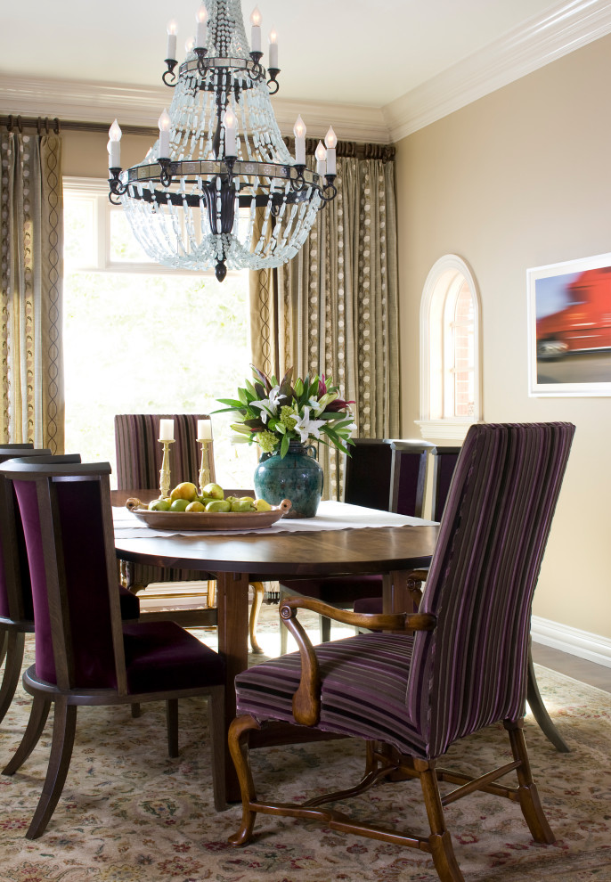 Dining room - traditional dining room idea in Denver with beige walls