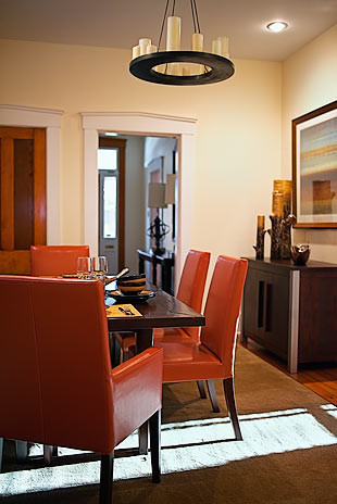 Example of a trendy dining room design in Charleston