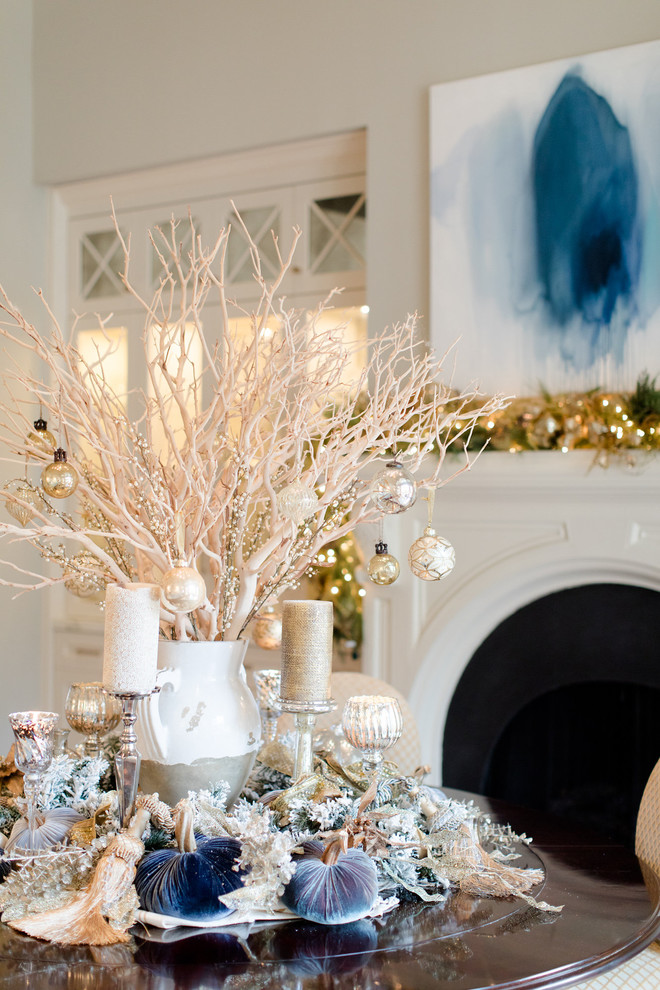 Holiday Decorating Blue Velvet Christmas  Transitional  Dining Room