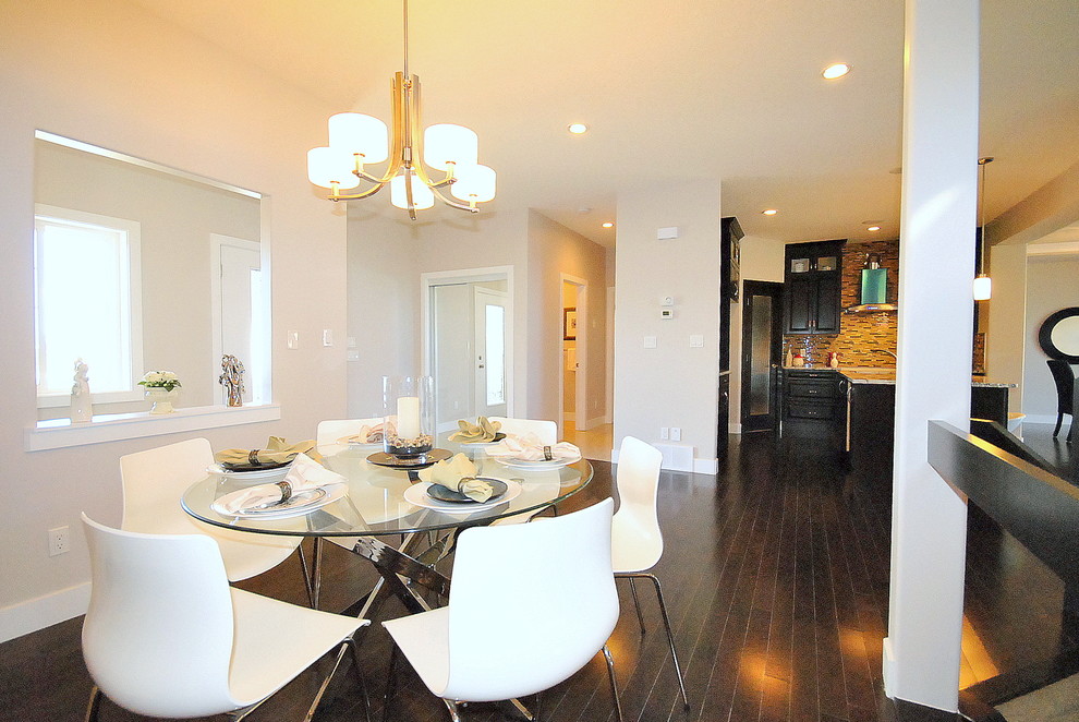 This is an example of a modern dining room in Edmonton.