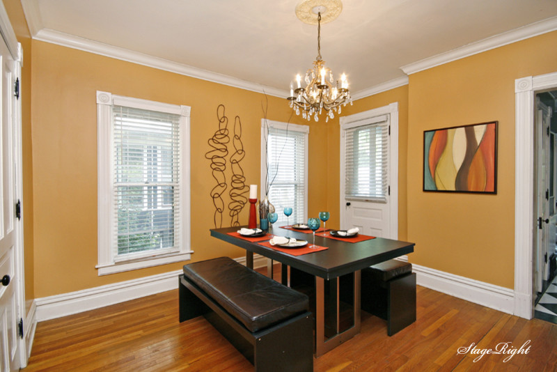 Example of an eclectic dining room design in Grand Rapids