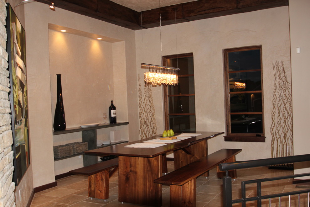Example of a trendy dining room design in Cedar Rapids